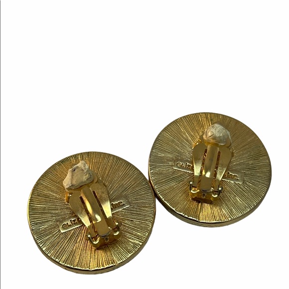 VTG C1980s Liz Claiborne Clip on insignia earrings - Picture 3 of 3